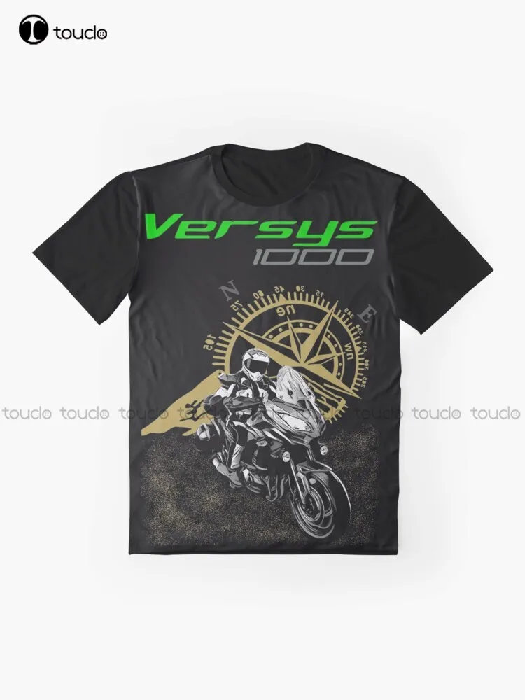 Motorcycles, Big Trail, Moto, Motorbike Versys 1000 Graphic T-Shirt Custom Aldult Teen Unisex Digital Printing Tee Shirts Xs-5Xl