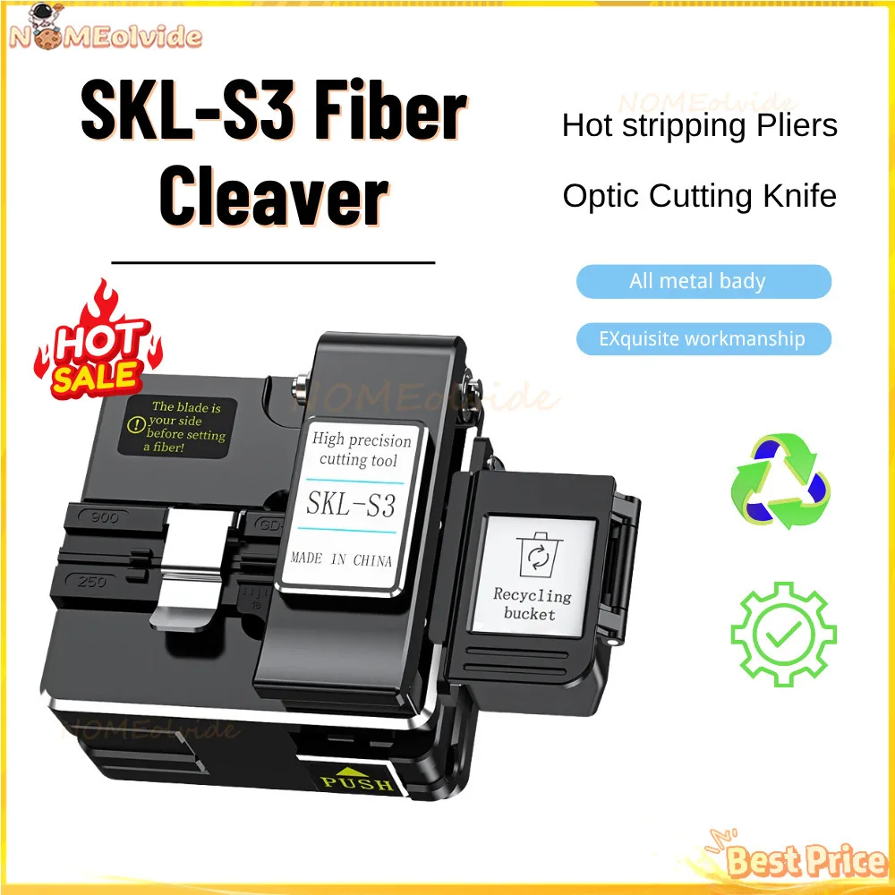 

SKL-S3 Cable Cutting FTTT Fiber Optic Knife Tools Cutter High Precision Cleaver Cold Cut Hot Melt SKL-S3 Fiber Cleaver
