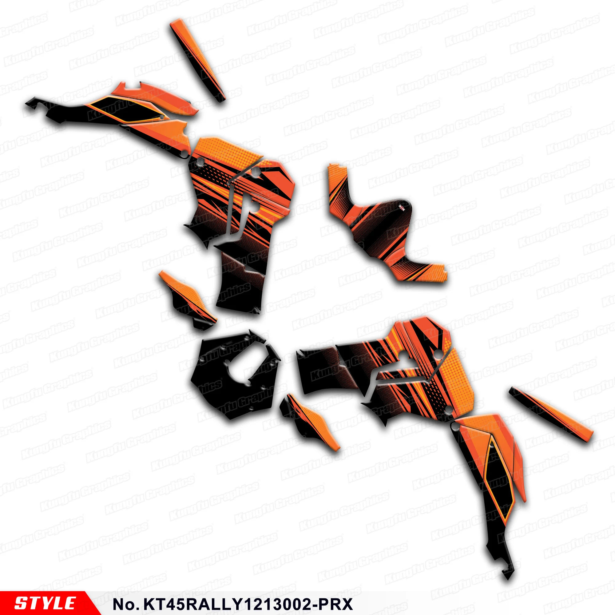 JY RACING Graphics Kit Stickers Complete for KTM 450 Rally 2012 2013 Orange, KT45RALLY1213002-PRX