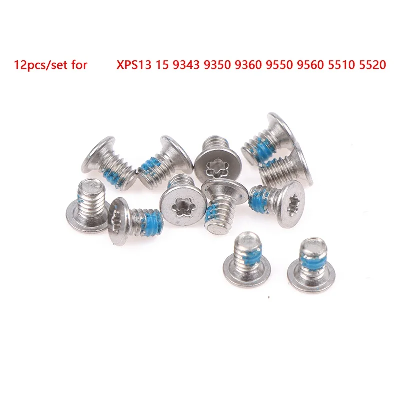 12pcs Laptop Bottom Case Screw Set For XPS13 15 9343 9350 9360 9550 9560 5510 5520 9365 For Laptop Bottom Case