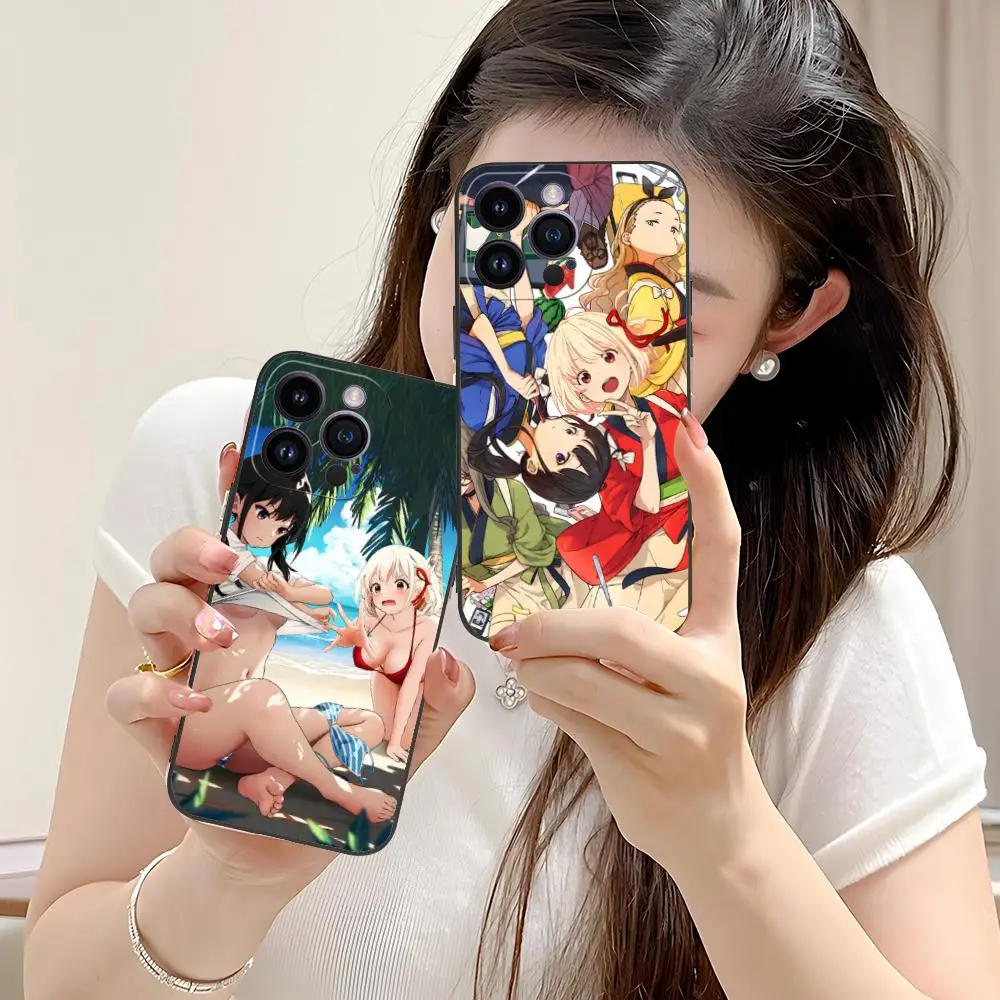 Casing Ponsel Anime Lycoris Recoil untuk iPhone 17 16 15 14 13 12 11 X XR XS 8 7 Pro Max Plus Mini Warna-warni Pelindung Cantik
