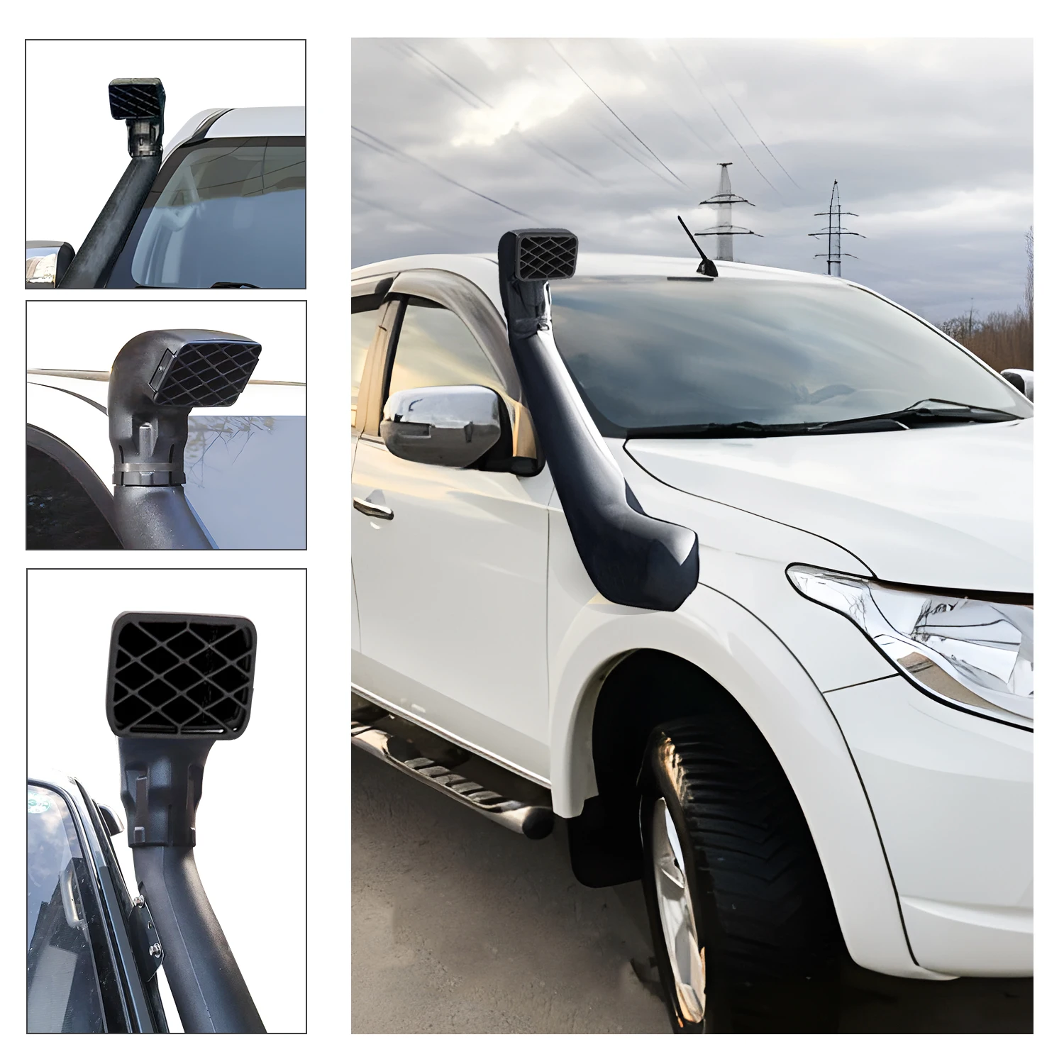 مجموعة غطس السيارات مدخل هواء لميتسوبيشي تريتون MQ 2015 2016 2017 2018 2019 2.4L ديزل توربو 4N15 ملحقات الطرق الوعرة 4x4 #6