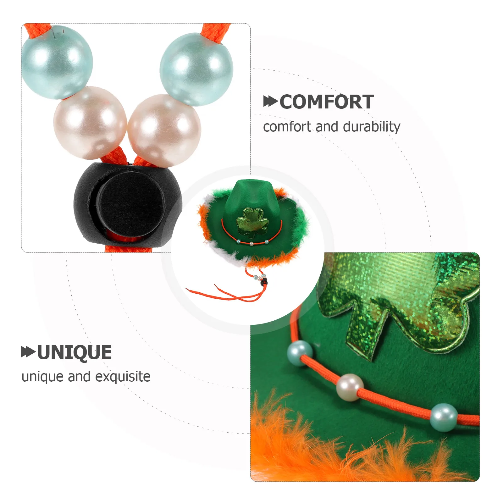 

Festive St Patrick's Day Hat Reusable Decorative Cowgirl Hat for Theme Party Birthday Outdoor Celebration Photo Prop Accessory