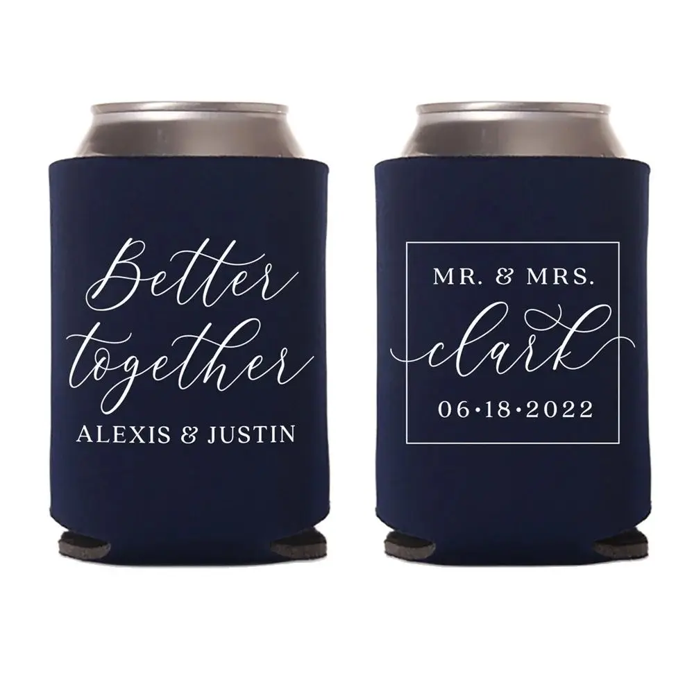 Wedding Can Cooler #186R - Better Together - Custom - Wedding Favors, Beverage Insulators, Wedding Favor, Beer Holder, Wedding C