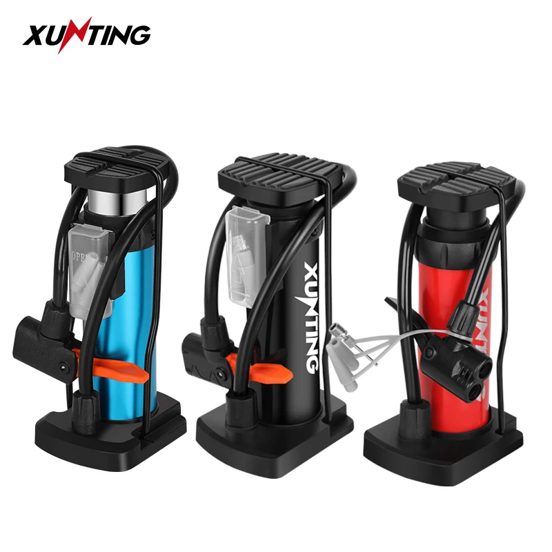 Xunting 140PSI High Pressure Bike Pump AV FV Portable Air Inflator Foot Bicycle MTB Bicycle Pump Bike Accessories