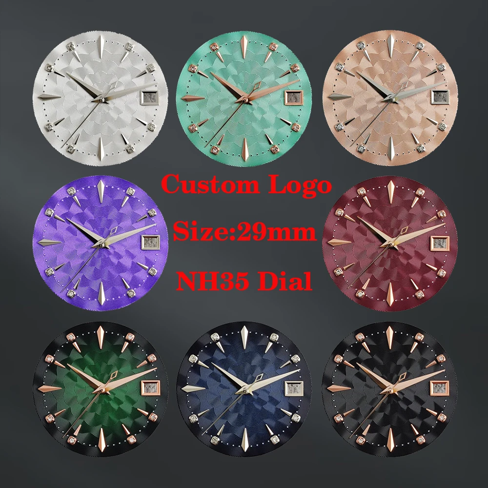 

Циферблат NH35 без маркировки, с индивидуальным логотипом, 29 мм, улучшенные аксессуары для часов, модуль циферблата для автоматического механизма NH35 NH36.