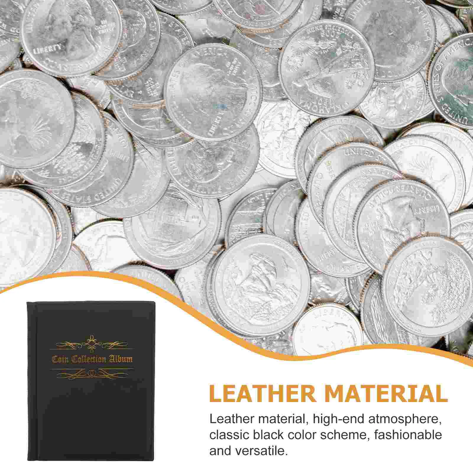 Coin Collection Book In-line (Black) Coins for Albums Picture Books Skin Organizing