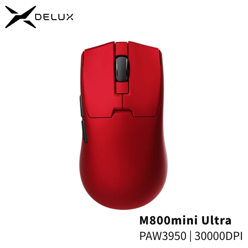 Беспроводная игровая мышь Delux M800mini Ultra, PAW3950, 30000 точек на дюйм, скорость опрокидывания 8 кГц, легкий вес 46 г для ПК от малого до среднего ручного геймера