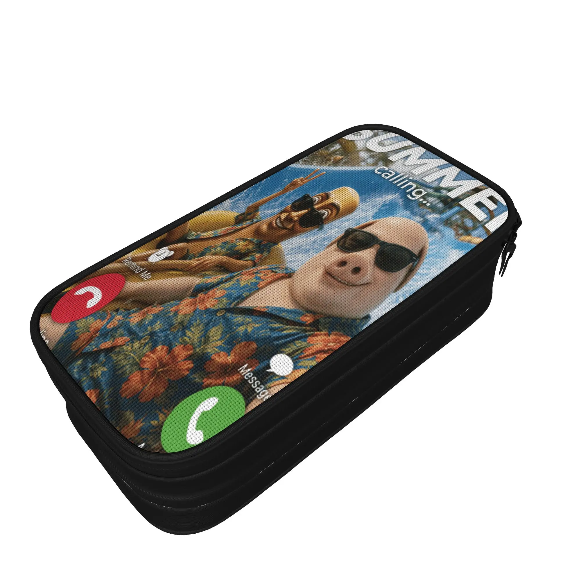 Summer Vacation John Pork Tung Sahur Pool Party Phone Meme Pencil Case Pencil Pouch Boy Girl Fashion College School Pencil Cases