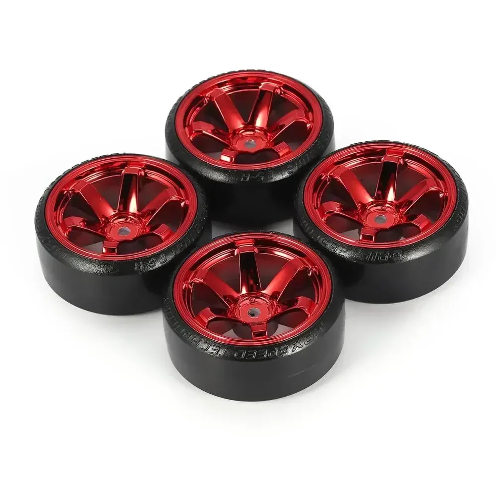 

4Pcs RC Hard Pattern Drift Tires Tyre Wheel for Trxs HSP Tamiya HPI 1:10 RC On-road Vehicle Drifting Car Hard Tyre Set