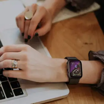 Pouzdro ze skla a uhlíkových vláken pro Apple Watch 49mm 45mm 41mm 44mm 40mm Ochranný kryt pro Apple Watch Series Ultra 2 9 SE 8 7 6 5 6 nejlepší prodej displej Apple Watch Series 5 40mm - №6