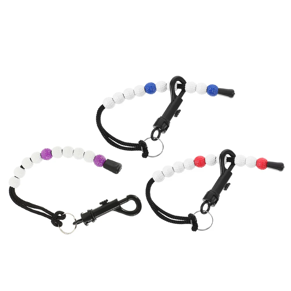 

3Pcs Golf Shot Counter Beaded Scoring Lanyard Multifunctional Golfing Supplies Enhances Game Experience Golf Shot Counter
