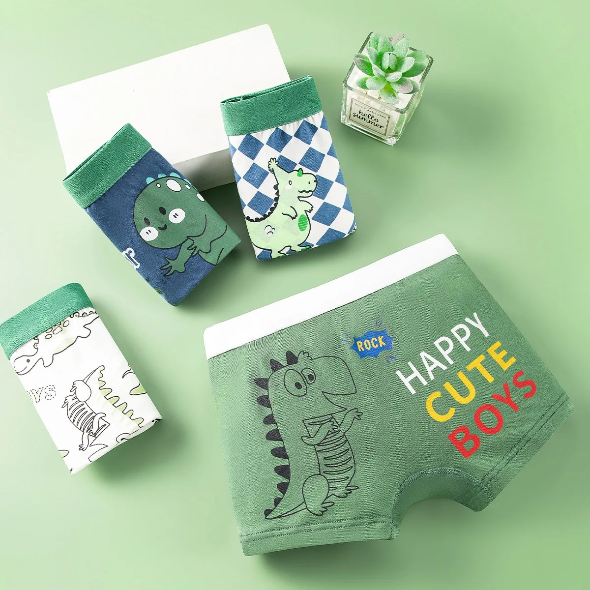 4/8 قطع الأولاد القطن الملاكم ملخصات شاحنة سيارة الرسم طباعة الاطفال سراويل بوكسر تنفس مريحة قابل للغسل ملابس داخلية للأطفال