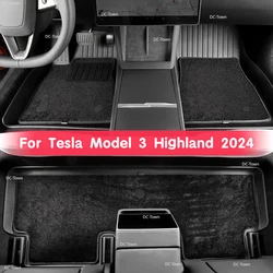 For Tesla Model 3 Highland 2024 Foot Mats Carpet TPE Waterproof Frunk Carpet Velvet Washable Double-layer Pad 6PCS Accessories