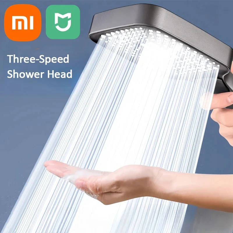 Xiaomi 13cm Large Panel 3Modes Adjustable Shower Head High Pressure Massage Shower Head Filter Element Bathroom Accessories Set