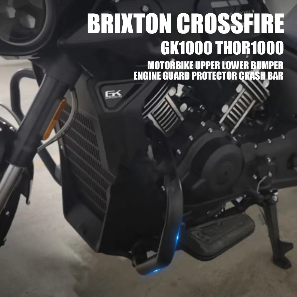 

Fit Brixton Crossfire GK1000 Motorbike Upper Lower Bumper Engine Guard Protector Crash Bar For Brixton Crossfire GK1000 THOR1000