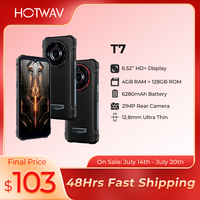 [World Premeire] HOTWAV T7 Rugged Smartphone 6.52'' HD+ Ultra Thin 6280mAh Battery MobilePhone 21MP Rear Android 13 Cellphone