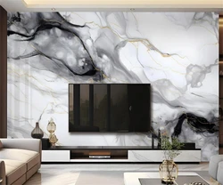 Custom size wallpaper White rock panel TV background wall Marble sofa background photo murals Living room Bedroom 3d wallpaper