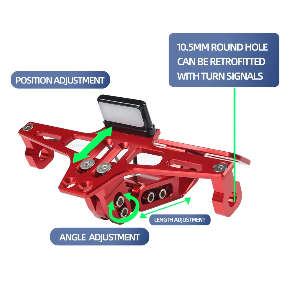 Universal Adjustable Motorcycle License Number Plate Bracket Rear Turn Signal Lamp Holder CNC Aluminum Fender Eliminator Kits