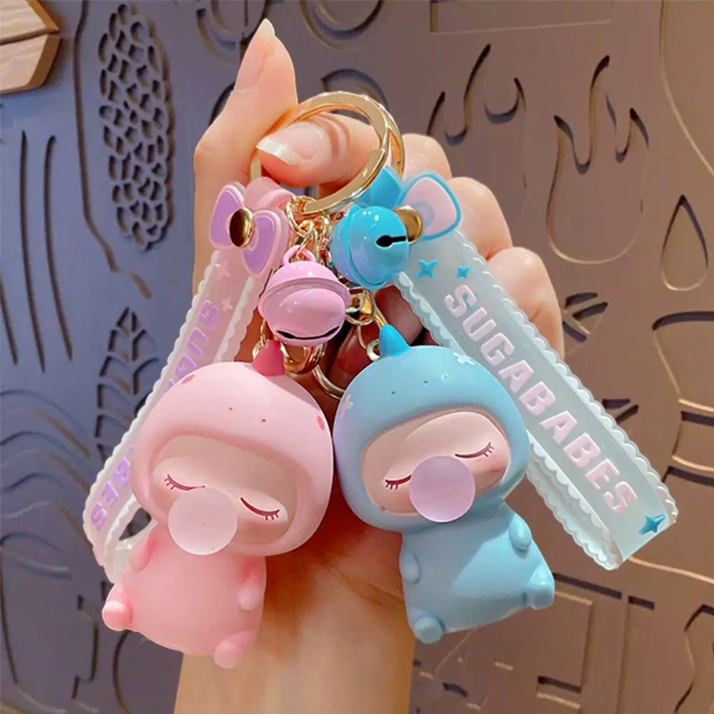 Bag Pendant Cartoon Animal Dinosaur Keychain Anti-lost Kawaii Animal Car KeyChain PVC and alloy Creative Doll Keychain Birthday