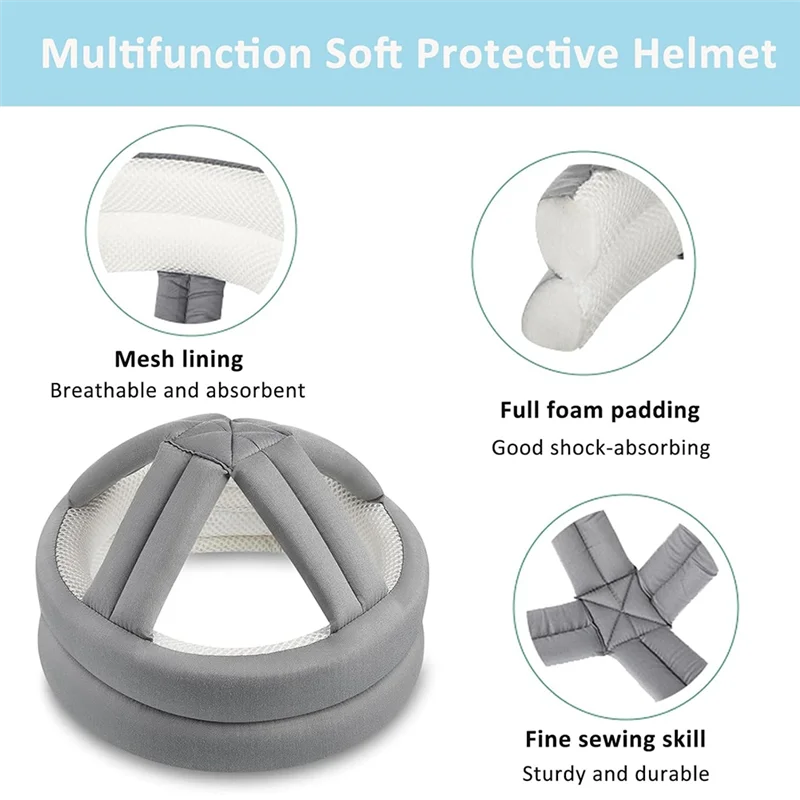 B04B-Elderly Protective Helmet, Safety Helmet Adjustable Breathable Seniors Fall Prevention Heads Protection Cap