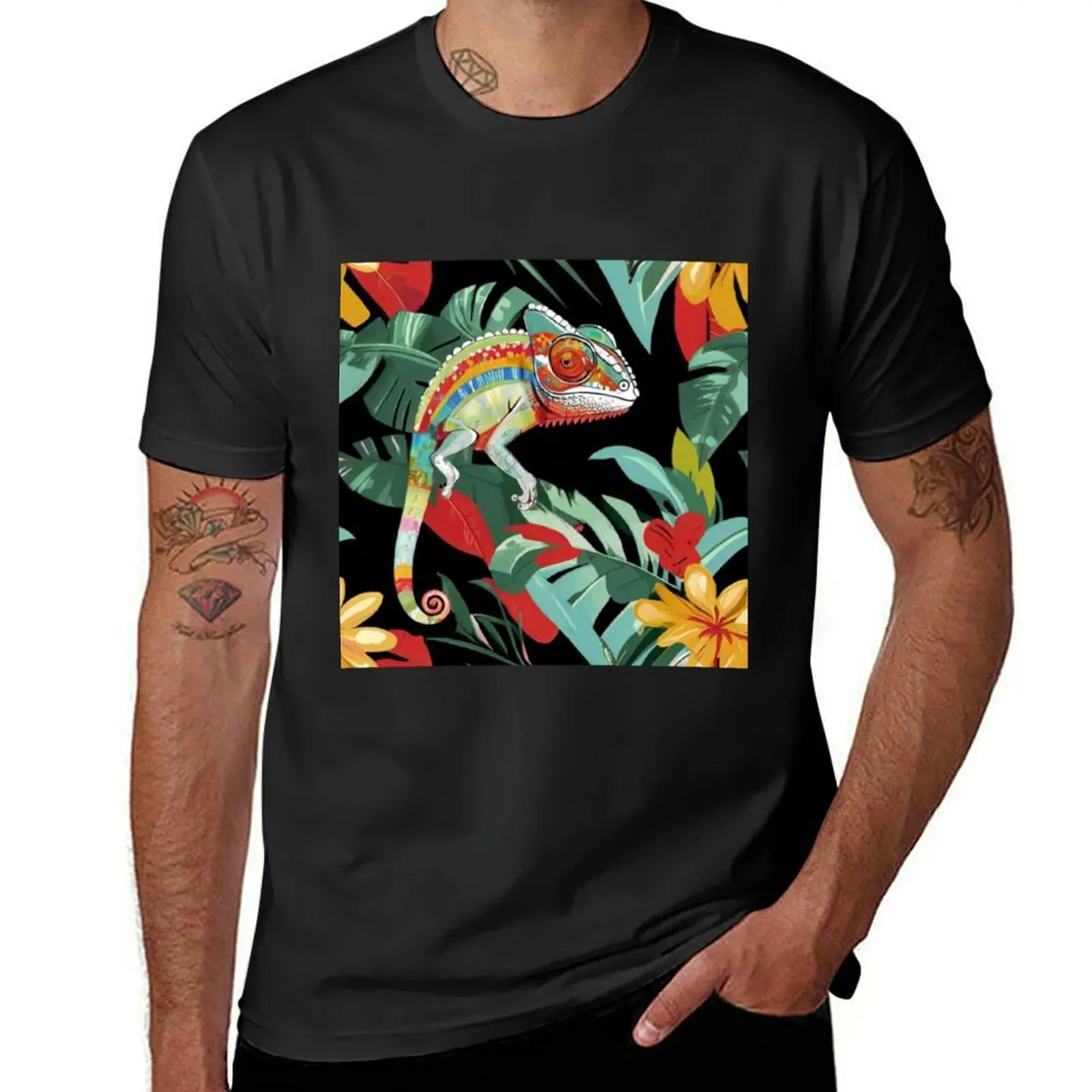 Chameleon T-Shirt summer clothes heavyweights customs design your own Men's cotton t-shirt