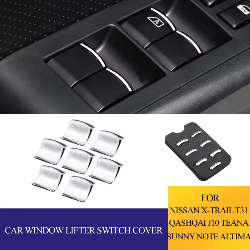 For Nissan X-Trail T31 08-13 Qashqai J10 Teana Tidda March Sunny Note Altima 04 - 13 Car Window Lifter Switch Cover Trim