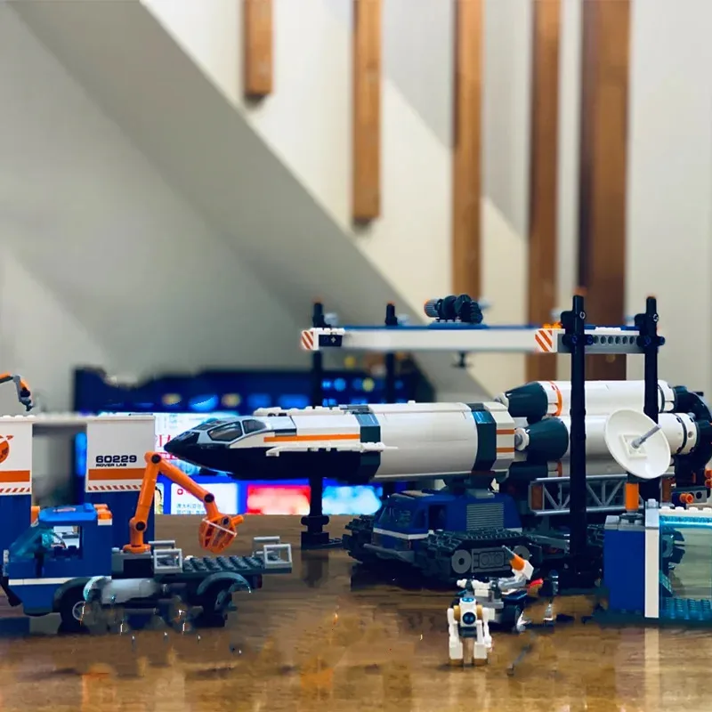 Kompatible MOC-Sets der dritten Party, Bausteine der City-Serie, Raketenladung, NASA-Transportzentrum, Kinderspielzeug, Geschenk