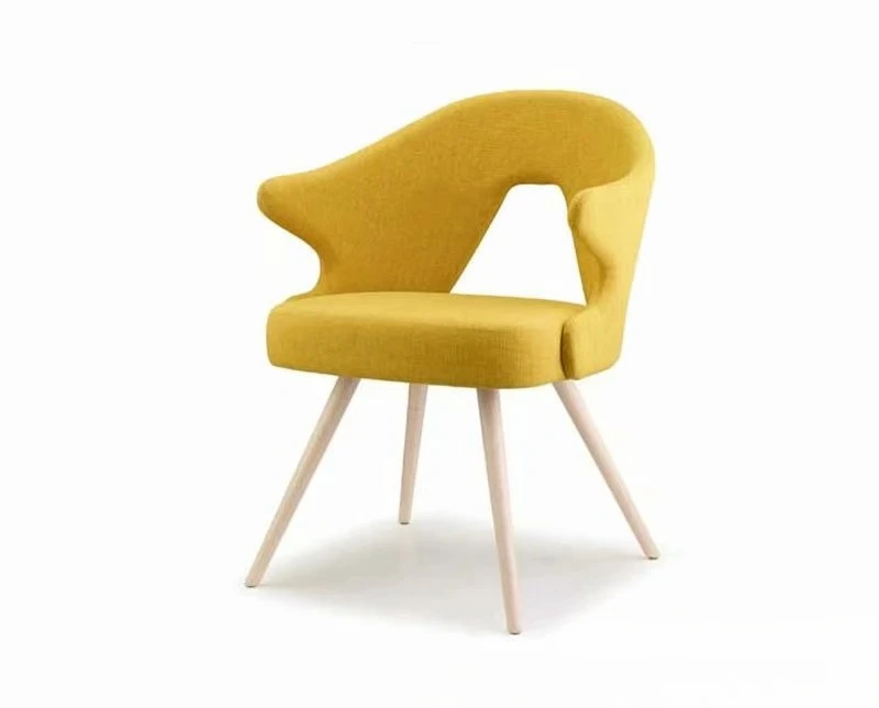 Solid wood fabric cafe leisure armchair creative negotiation chair