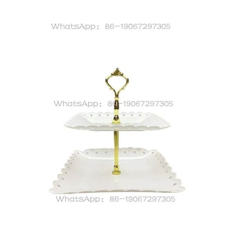 Three-layer Fruit Plate Plastic European-style Small Living Room Household Candy Snacks Placed Cake Snack Rack