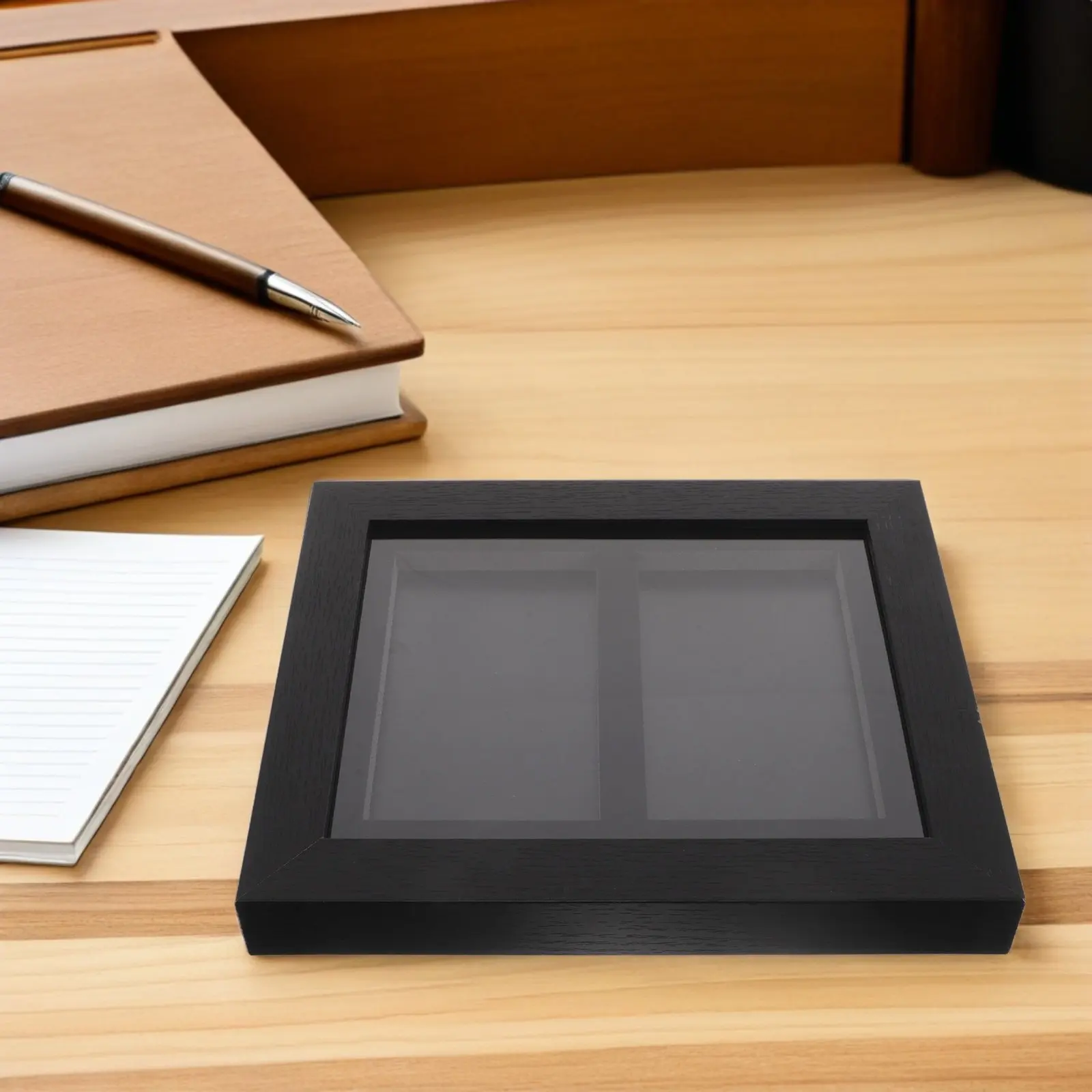 Trading Card Display Frame 2 Grids Wall Mount Game Card Display Case for Soccer Baseball Basketball Football Hockey Playing Card