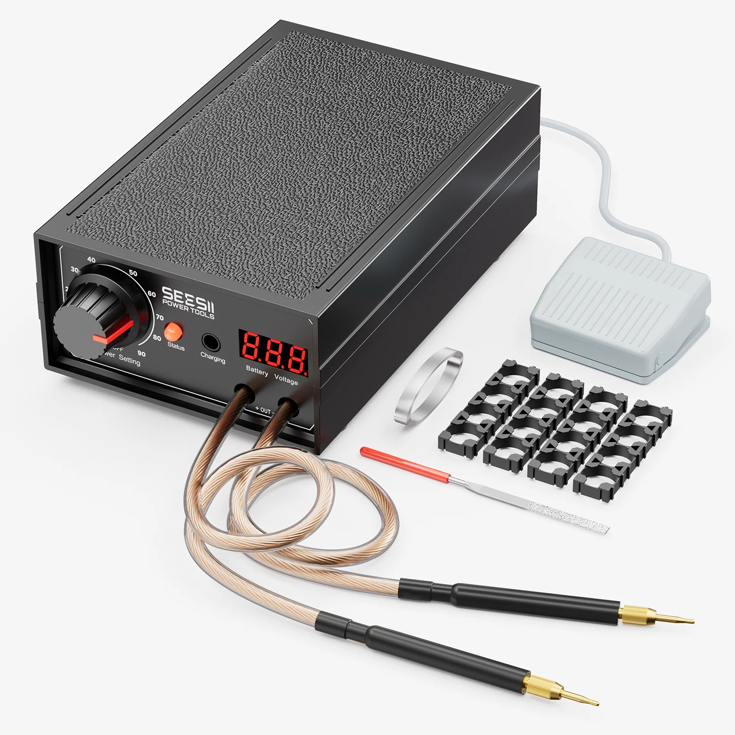 SEESII 8000W Spot Welder for Batteries Spot Welder 2-in-1 Automatic and Pedal with 9 Adjustable Gears with Nickel Sheet