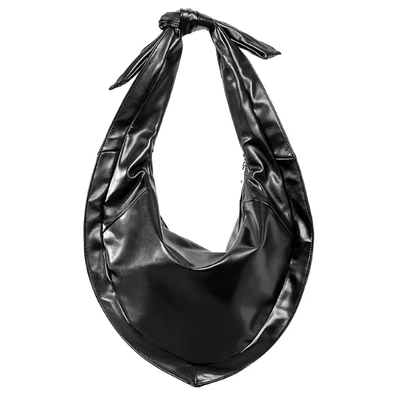 Large capacity soft leather knotted women bag folded hobos bag shoulder bag fashion irregular handbag