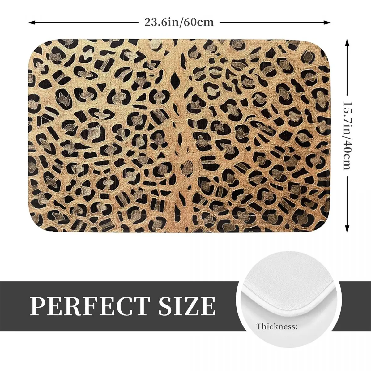 WL Leopard Print Doormat Kitchen Entrance Home Floor Mat Anti-slip Carpet Rug for Bedroom Footpad Mats