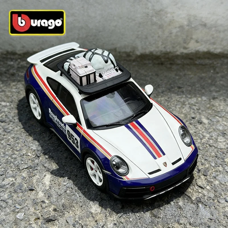 

Модель автомобиля Bburago 1:24 Porsche 911 Rally, спортивная модель из сплава, литая под давлением, металлическая, для гонок на треке, высокая детализация, игрушка для детей, подарок
