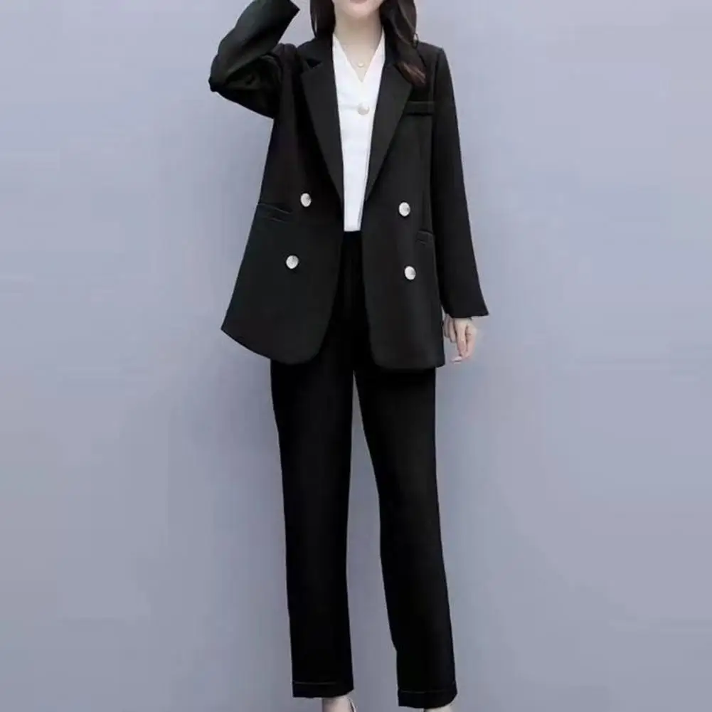 Women\'s Summer Thin Fashion Suit Jacket Pants Two-piece 2023 New Casual Blazer Matching Set Korean Elegant Professional Wear