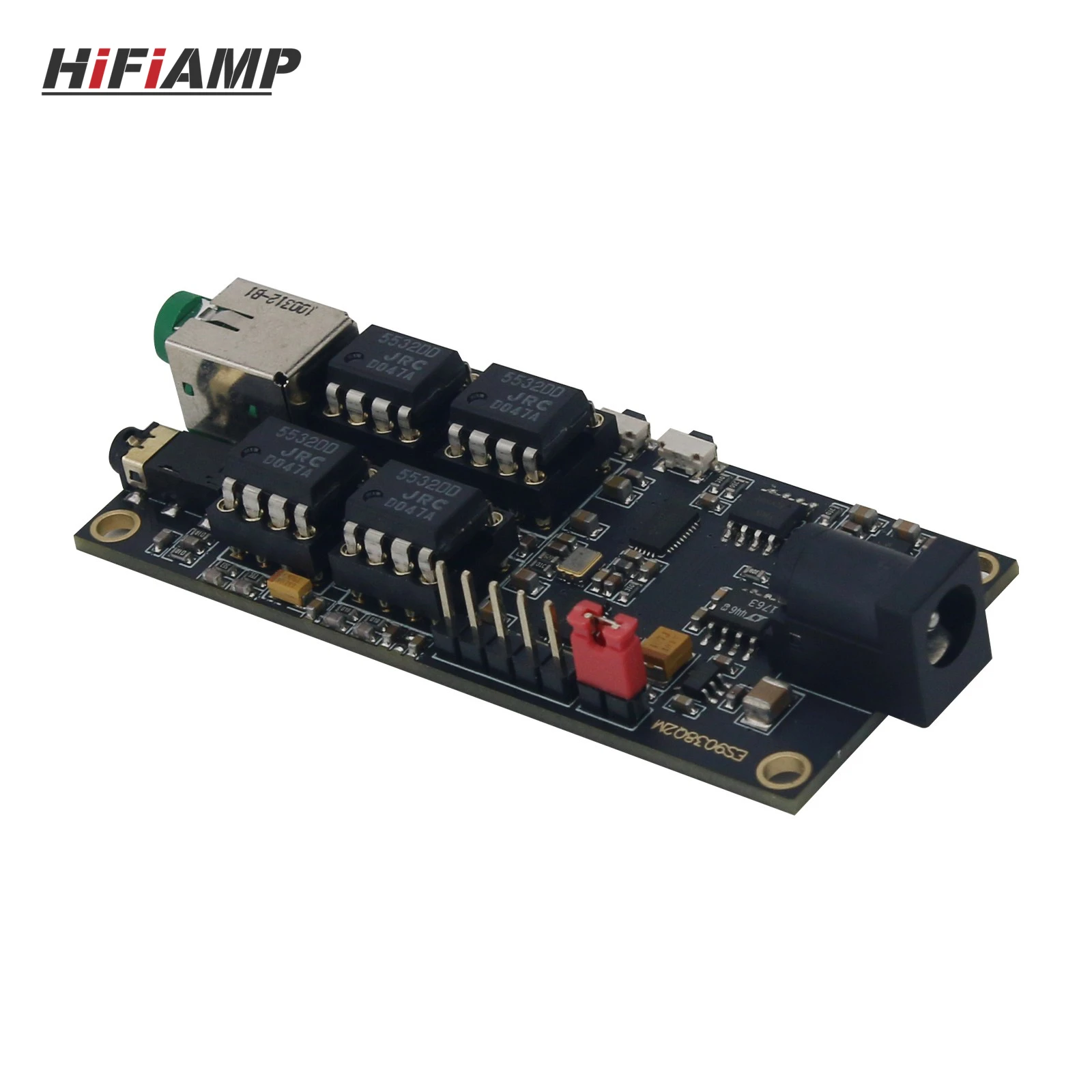 HiFiAMP Dual ES9038Q2M Decoder Board I2S Input Asynchronous USB Module Dual 5532 Op Amp DAC Module