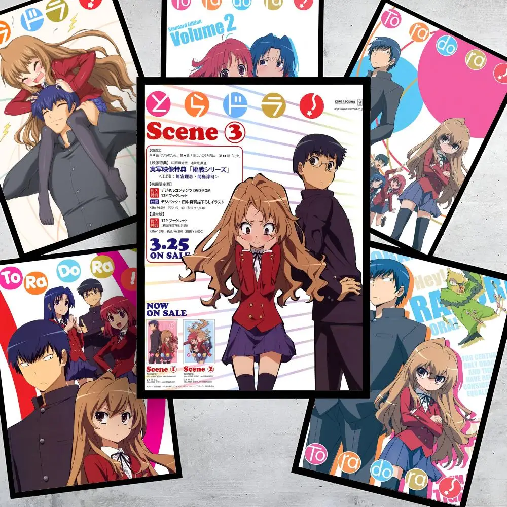 

T-Toradora Poster HD Art Stickers Self-Adhesive Painting Modern Home Decor for Bedroom Living Room Wall Decals Gift