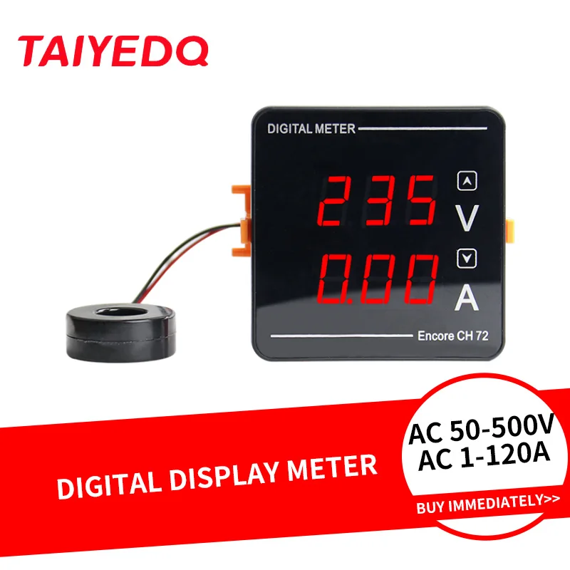 AC50-500V 0-120A Digital Display Voltage And Current Dual Vol Meter High Precision