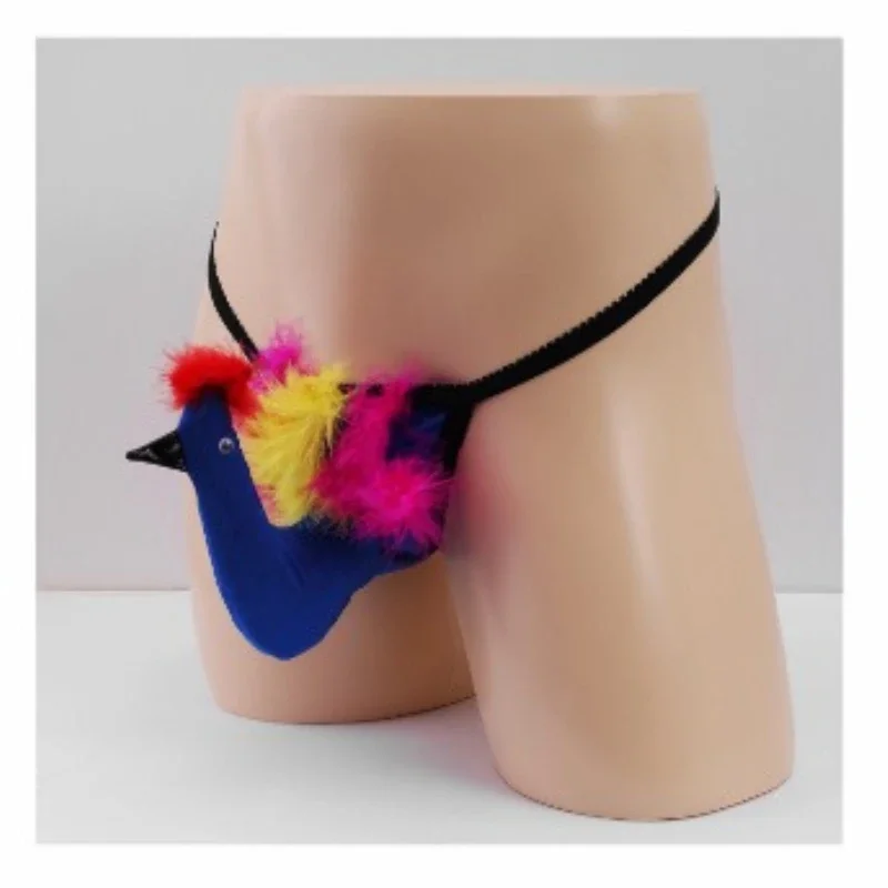 Creative Cartoon Birds Cute Men Sexy Penis Sheath G-Strings Thongs Boys Sissy Underwear T Pants Role Play Hombre Male Lingerie
