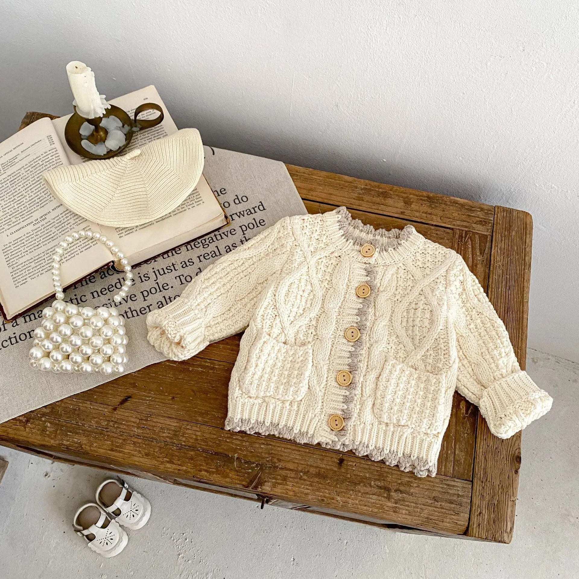 Pull en coton à manches longues pour bébés filles, tricots solides, manteau pour tout-petits, veste pour enfants, cardigan décontracté pour enfants, automne, nouveau, 2025