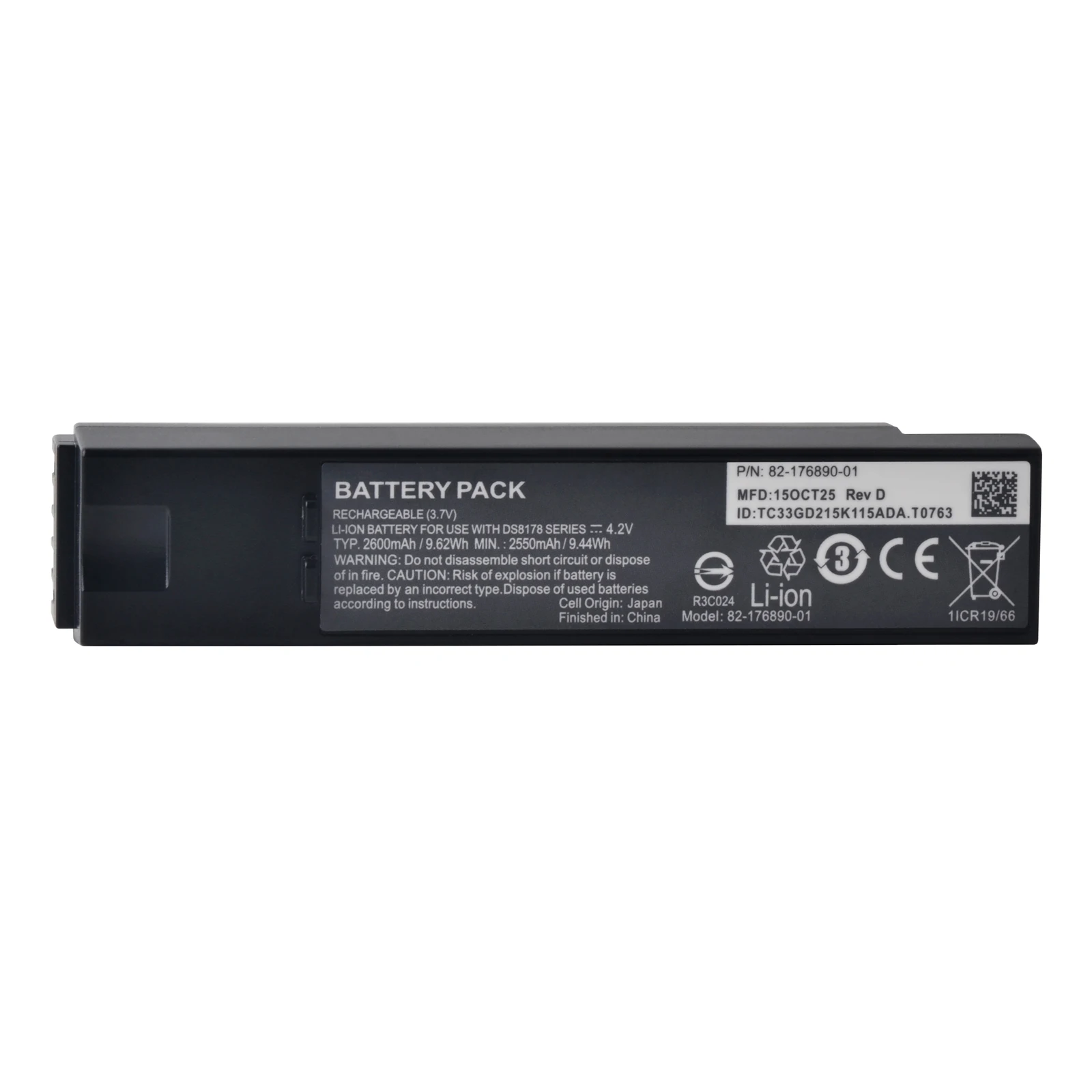 2600mAh Barcode scanning collector battery For zebra DS8178 Rechargeable Batteries 82-176890-01 For Zebra DS8170 DS8178 Series