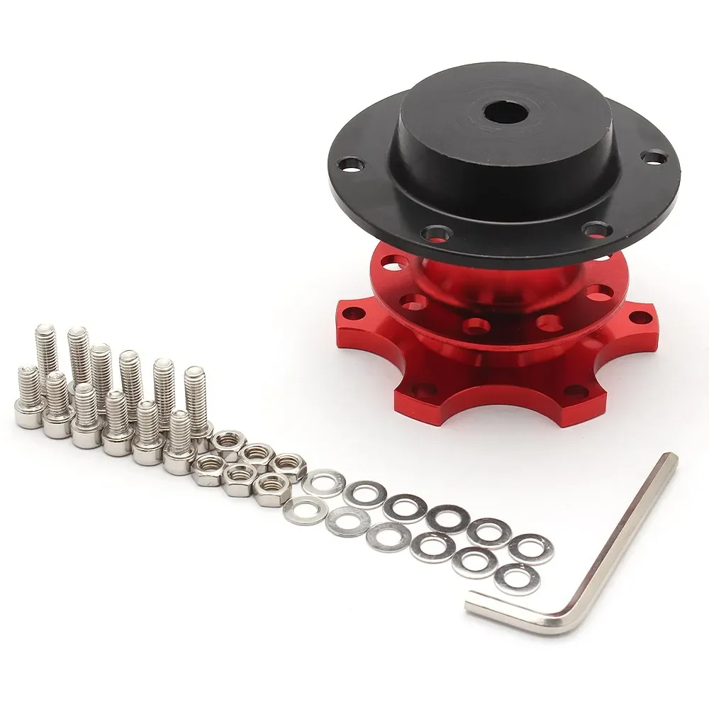 Adattatore A Sgancio Rapido In Alluminio Per Basi MOZA Turn Direct Drive E Ruote Da Corsa – Compatibilità Universale, Nero/rosso, Dimensioni 8.2x7cm