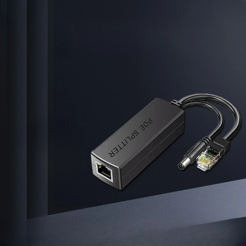 1PCS Standard POE Splitter, 48V to 12V Non-Isolated 10/100M Ethernet Power Supply for IP Security Camera
