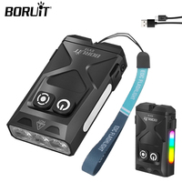 BORUiT EV15 UV Flashlight LED Rechargable Side Lamp RGB Atmosphere Light EDC Keychain Magnetic Camping Fishing Torch Emergency