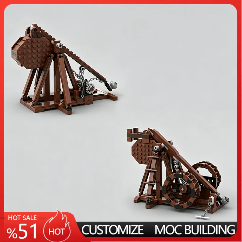 Medieval Trebuchet Siege Engine MOC Model DIY Assembly Educational Toy Gift For funs Boy Birthday Festival Collection Home Decor