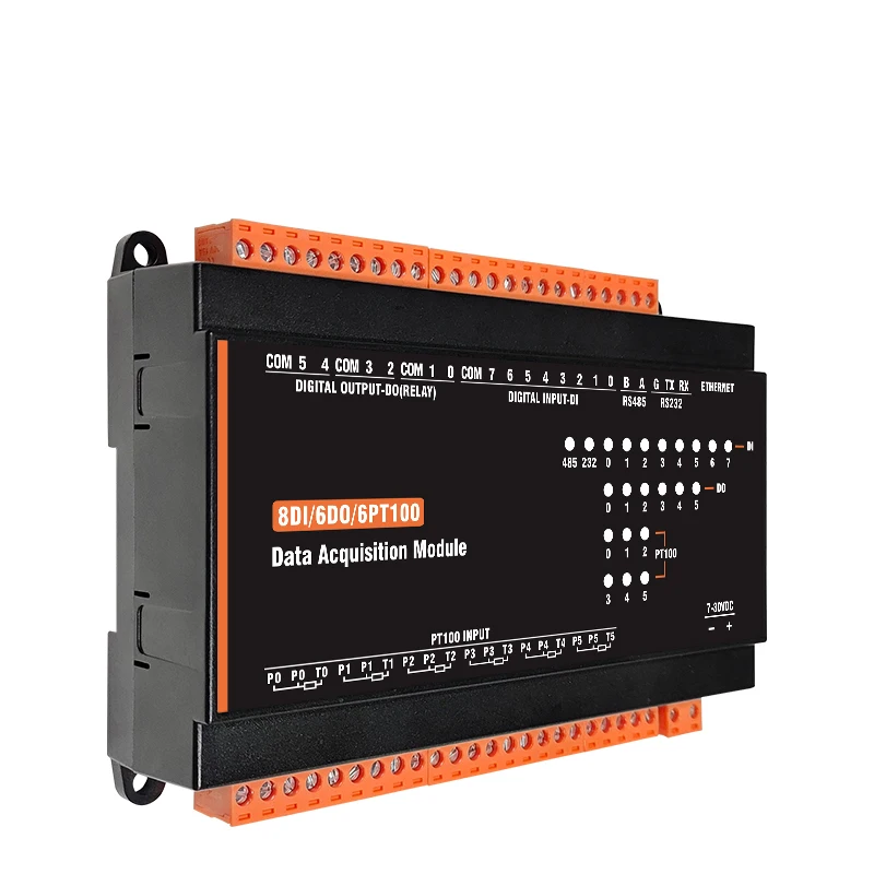 MB318K 8PT + 8DI + 6DO RS485 RS232 إيثرنت Modbus Rtu Tcp Io وحدة اكتساب