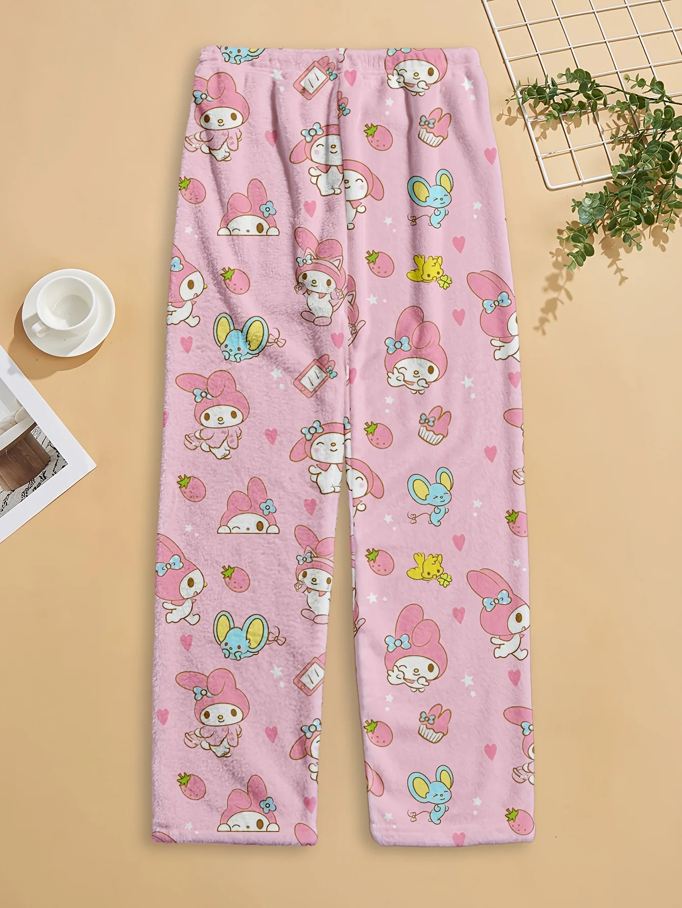 Women's plus-size pajama pants with cute cartoon patterns, comfortable and perfect for wearing out - view 2