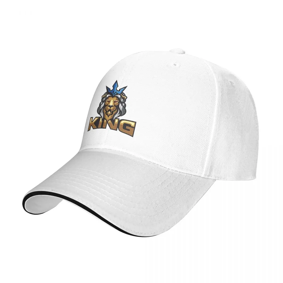 Lion Head With Crown and Metal Hair with the word King Cap Baseball Cap anime hats for women winter Men's