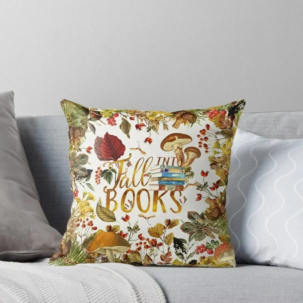 

Fall Into Books Throw Pillow Cushion Cover For Sofa Ornamental Pillow Cushions For Sofa Cushions Home Decor pillow